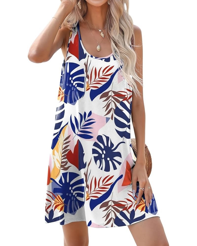 Womens Summer Beach Cover Up Dresses Loose Swimsuit Coverup Tank Sundress Pattern 2 $17.97 Swimsuits