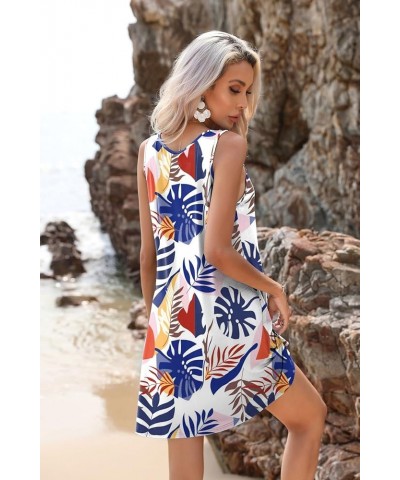 Womens Summer Beach Cover Up Dresses Loose Swimsuit Coverup Tank Sundress Pattern 2 $17.97 Swimsuits