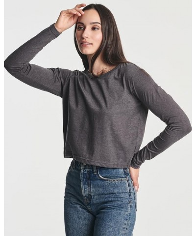 4 Pack: Women's Cotton Long Sleeve Crew Crop Top - Casual Cropped T-Shirt (Available in Plus Size) plus-size Set 1 $18.24 T-S...