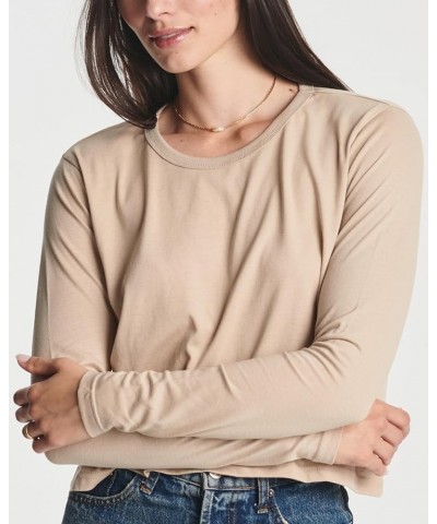 4 Pack: Women's Cotton Long Sleeve Crew Crop Top - Casual Cropped T-Shirt (Available in Plus Size) plus-size Set 1 $18.24 T-S...