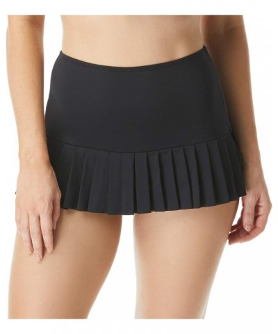 Sophie Pleated Skirted Swim Bottom — Sporty Skirt with Attached Bikini 001 Black $28.50 Swimsuits