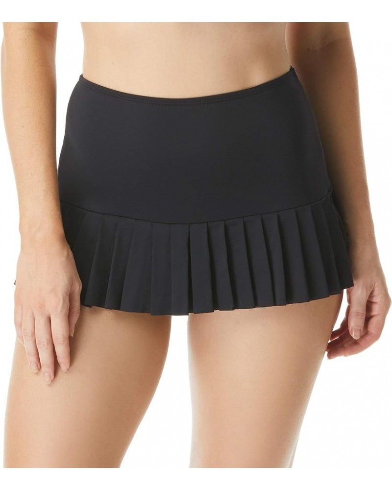 Sophie Pleated Skirted Swim Bottom — Sporty Skirt with Attached Bikini 001 Black $28.50 Swimsuits