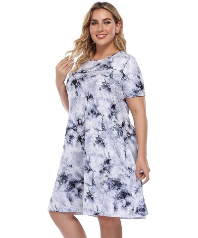 Womens Tie Dye Dress Plus Size Casual Boho Sundress Summer Sleeveless Dresses Tie Dye Black $12.48 Dresses