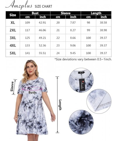 Womens Tie Dye Dress Plus Size Casual Boho Sundress Summer Sleeveless Dresses Tie Dye Black $12.48 Dresses