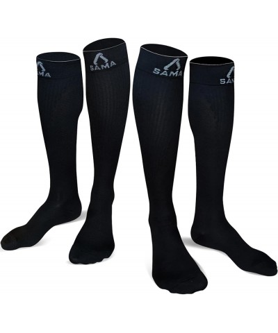 Womens & Mens Compression Socks Men 20-30 mmHg, comes in 1 & 2 Pair Packs 2 Pair Black - Black $7.64 Socks