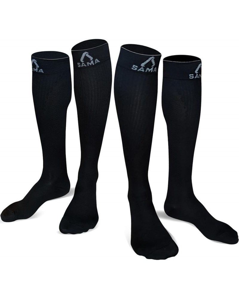 Womens & Mens Compression Socks Men 20-30 mmHg, comes in 1 & 2 Pair Packs 2 Pair Black - Black $7.64 Socks