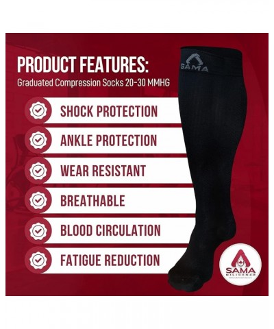 Womens & Mens Compression Socks Men 20-30 mmHg, comes in 1 & 2 Pair Packs 2 Pair Black - Black $7.64 Socks