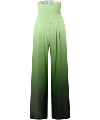 Cotton Linen Pants Womens Summer Wide Leg Elastic High Waisted Baggy Pants Casual Yoga Pants Trousers with Pocket A74-green $...