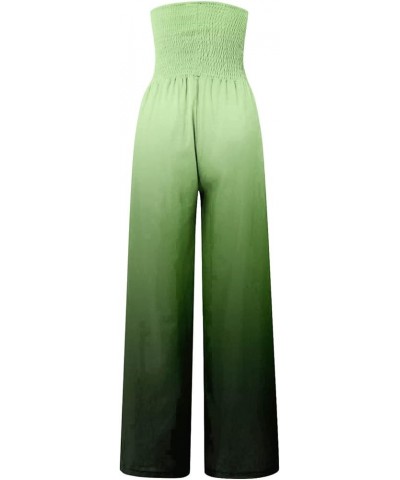 Cotton Linen Pants Womens Summer Wide Leg Elastic High Waisted Baggy Pants Casual Yoga Pants Trousers with Pocket A74-green $...