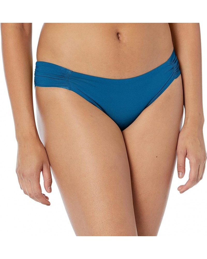 Women's Shirred Side Hipster Pant Bikini Swimsuit Bottom Dark Teal $14.79 Swimsuits