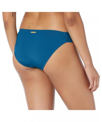 Women's Shirred Side Hipster Pant Bikini Swimsuit Bottom Dark Teal $14.79 Swimsuits