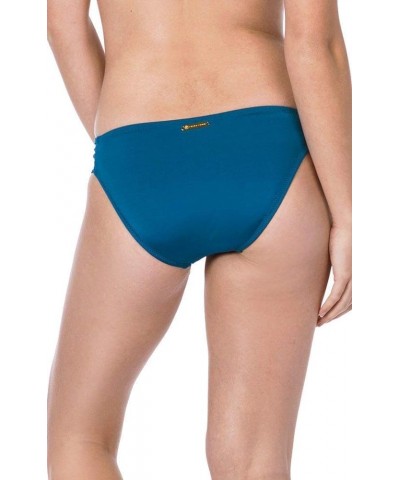 Women's Shirred Side Hipster Pant Bikini Swimsuit Bottom Dark Teal $14.79 Swimsuits