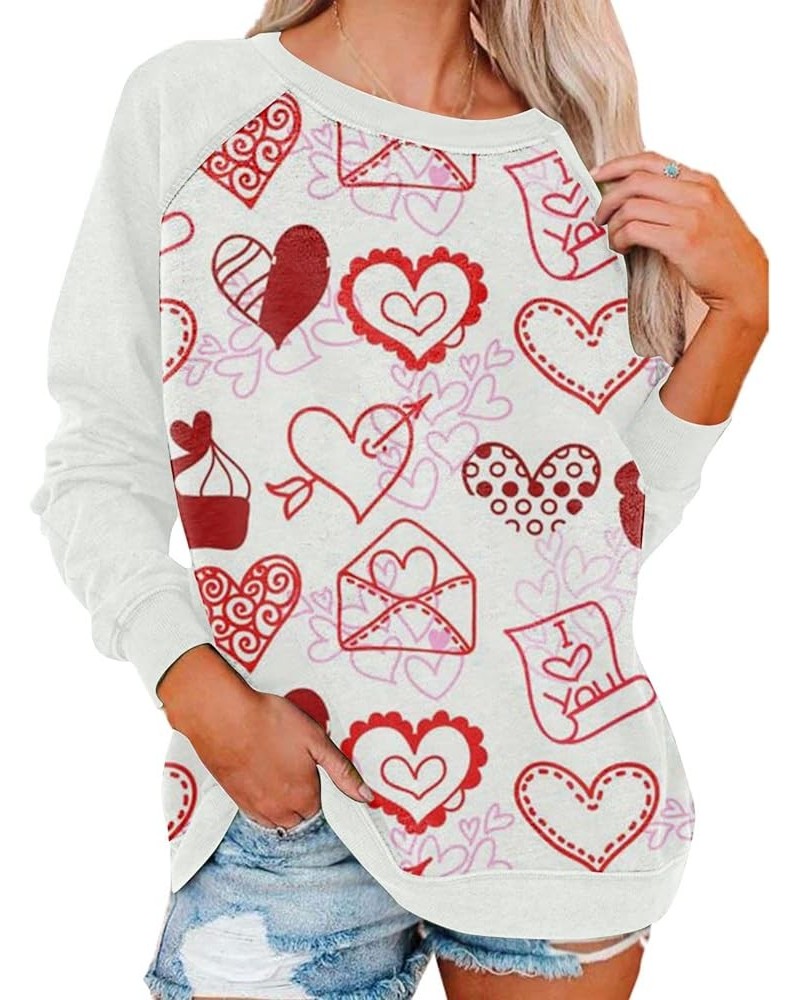 Valentines Shirts For Women,Love Heart Shirt Long Sleeve Oversized Sweatshirt Plus Size Tops Crew Neck Pullover G-wine $9.27 ...