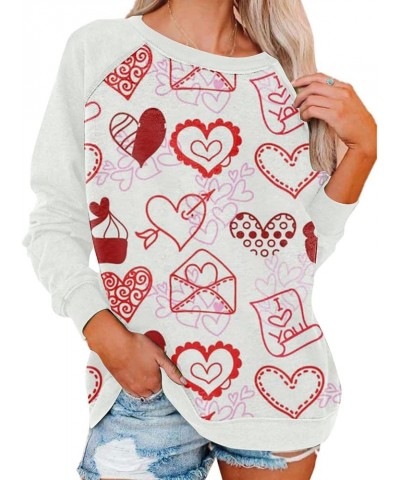 Valentines Shirts For Women,Love Heart Shirt Long Sleeve Oversized Sweatshirt Plus Size Tops Crew Neck Pullover G-wine $9.27 ...