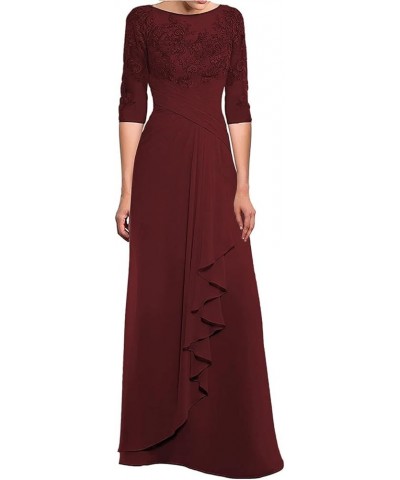 Women's Mother of The Bride Dresses for Wedding with Sleeves Long Chiffon Lace Formal Evening Gown Dusty Rose $34.00 Dresses