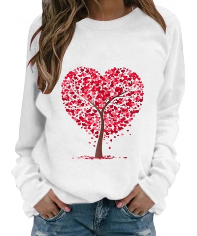 Valentine Sweatshirts for Women 2024 Casual Fashion Cute Love Heart Print Graphic Sweater Plus Size Long Sleeve Shirts Tops 1...