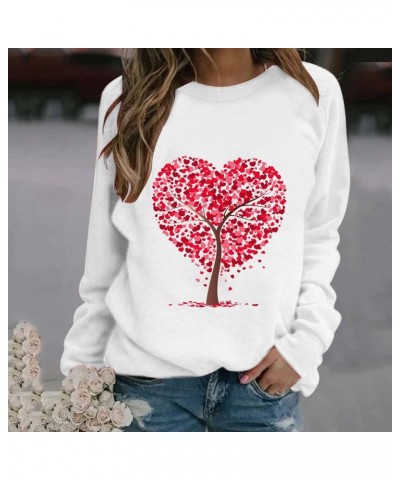 Valentine Sweatshirts for Women 2024 Casual Fashion Cute Love Heart Print Graphic Sweater Plus Size Long Sleeve Shirts Tops 1...