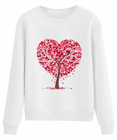 Valentine Sweatshirts for Women 2024 Casual Fashion Cute Love Heart Print Graphic Sweater Plus Size Long Sleeve Shirts Tops 1...