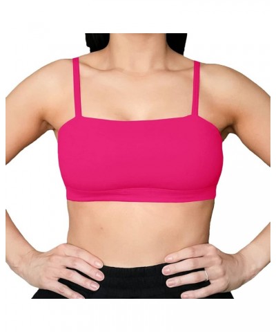 Women's Workout Bandeau Sports Bras Training Fitness Running Yoga Crop Tank Top Rose Red $13.12 Lingerie