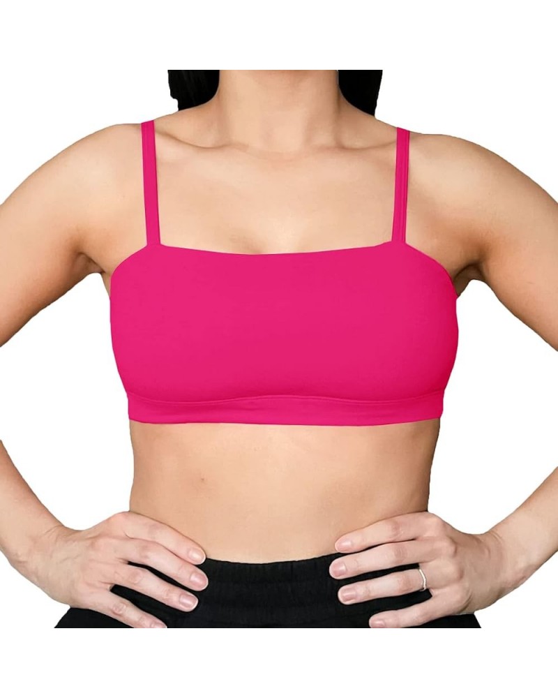 Women's Workout Bandeau Sports Bras Training Fitness Running Yoga Crop Tank Top Rose Red $13.12 Lingerie