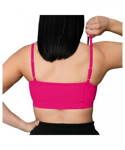 Women's Workout Bandeau Sports Bras Training Fitness Running Yoga Crop Tank Top Rose Red $13.12 Lingerie