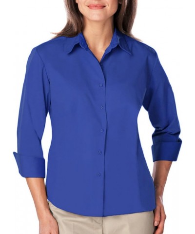 BG6260 - Ladies 3/4 Sleeve Easy Care Poplin with Matching Buttons Royal $18.89 Blouses