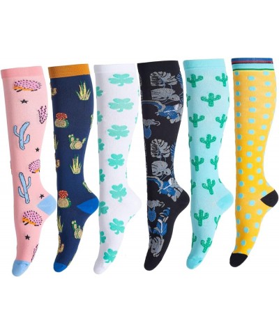 Cute Compression Socks for Women Circulation, Knee High Stockings Support for Nursing, Athletic, Cycling, Hiking, Running Pla...