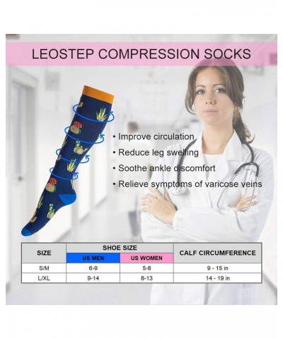 Cute Compression Socks for Women Circulation, Knee High Stockings Support for Nursing, Athletic, Cycling, Hiking, Running Pla...