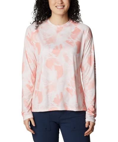 Women's Super Tidal Tee Long Sleeve Tiki Pink/Auroras Print $22.24 Activewear