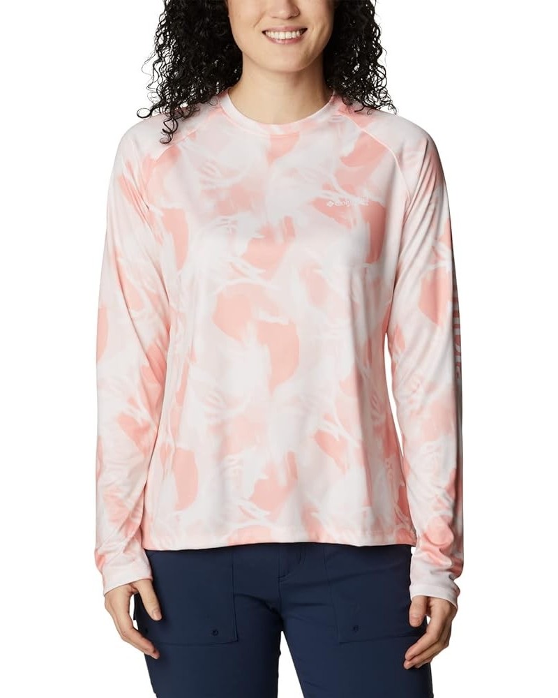 Women's Super Tidal Tee Long Sleeve Tiki Pink/Auroras Print $22.24 Activewear