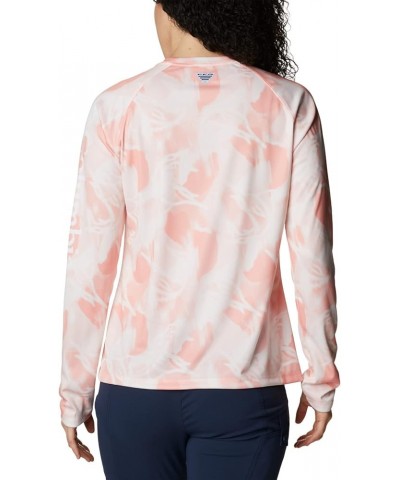 Women's Super Tidal Tee Long Sleeve Tiki Pink/Auroras Print $22.24 Activewear