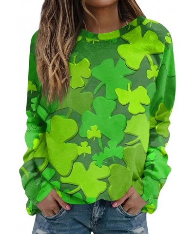 St Patrick's Day Sweatshirt Women Shamrock Crewneck Long Sleeve Shirt Casual Pullover Loose Clover St Patricks Day Sweatshirt...