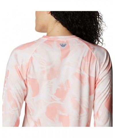 Women's Super Tidal Tee Long Sleeve Tiki Pink/Auroras Print $22.24 Activewear