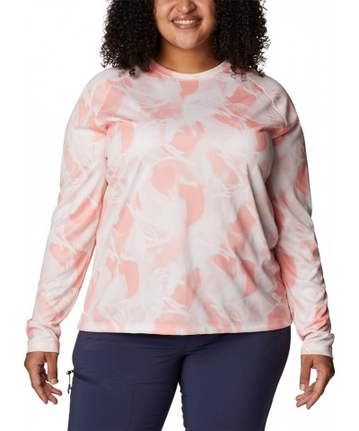 Women's Super Tidal Tee Long Sleeve Tiki Pink/Auroras Print $22.24 Activewear