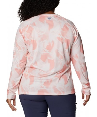 Women's Super Tidal Tee Long Sleeve Tiki Pink/Auroras Print $22.24 Activewear