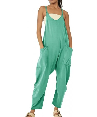 Womens Overalls Womens Casual Overalls Baggy Wide Leg Jumpsuits Bib Pants with Pockets Womens Rompers for Summer Z7-mint Gree...