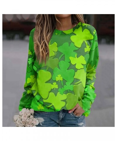 St Patrick's Day Sweatshirt Women Shamrock Crewneck Long Sleeve Shirt Casual Pullover Loose Clover St Patricks Day Sweatshirt...