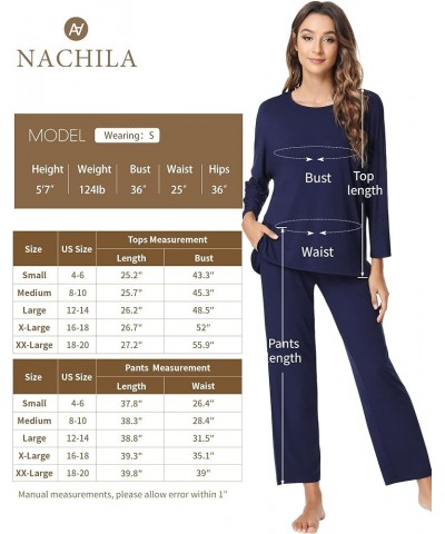 Women's Pajamas Set-Viscose Made from Bamboo, Crew Neck Sleepwear Long Sleeve Pj Soft Loungewear with Long Pants B-camel $23....