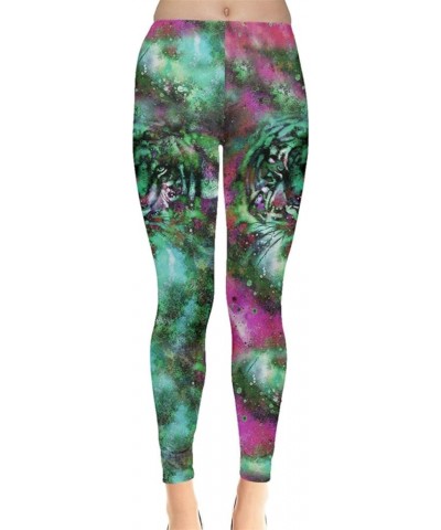 Womens Animal Unicorn Cats Fancy Outer Space Galaxy Wonderland Castle Stretchy Leggings, XS-5XL Colorful $13.02 Leggings