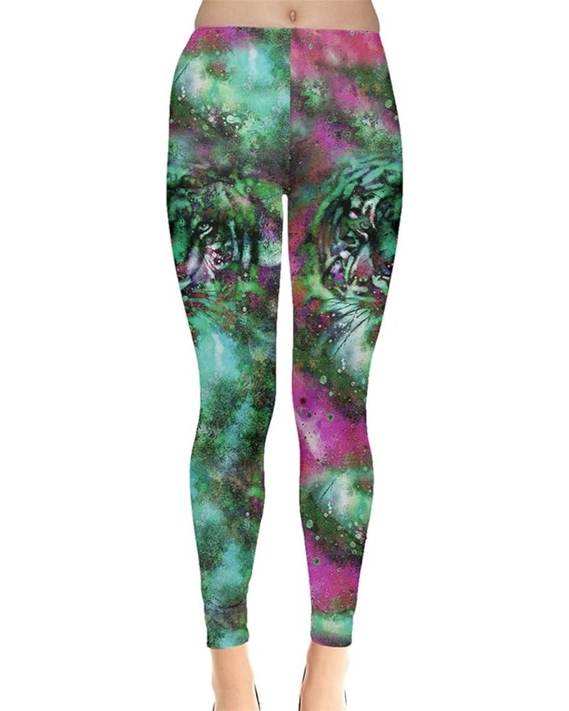 Womens Animal Unicorn Cats Fancy Outer Space Galaxy Wonderland Castle Stretchy Leggings, XS-5XL Colorful $13.02 Leggings