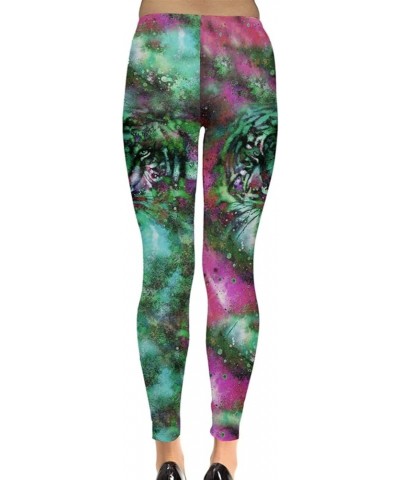 Womens Animal Unicorn Cats Fancy Outer Space Galaxy Wonderland Castle Stretchy Leggings, XS-5XL Colorful $13.02 Leggings