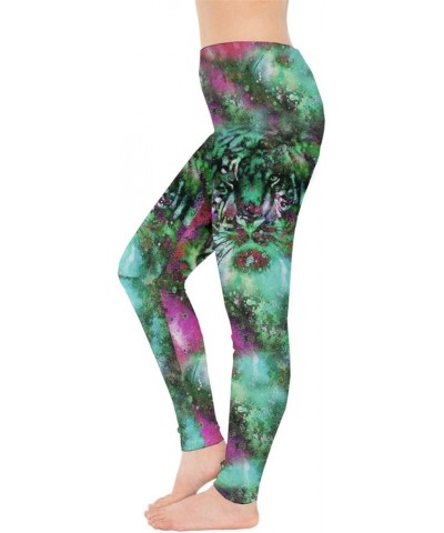 Womens Animal Unicorn Cats Fancy Outer Space Galaxy Wonderland Castle Stretchy Leggings, XS-5XL Colorful $13.02 Leggings