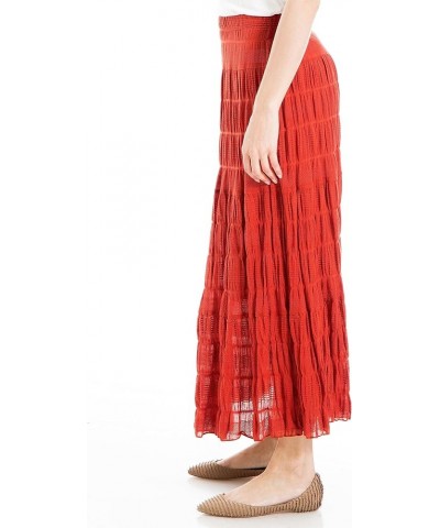 Women's Texture Cotton Maxi Skirt Terracotta $18.59 Skirts