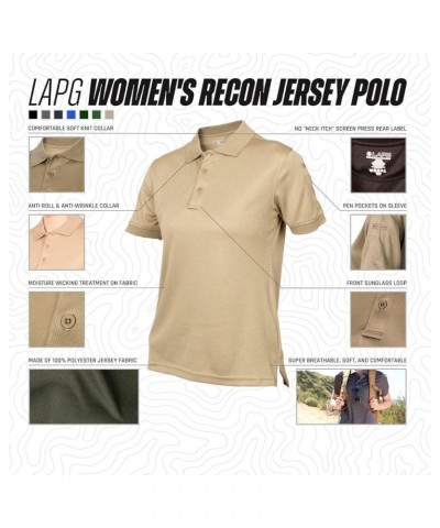 Women's Recon Jersery Short Sleeve Polo Shirt, Anti-Wrinkle Moisture Wicking Tactical Polo Shirt for Women Od Green $17.69 Ot...