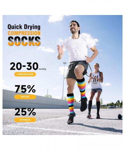 Compression Socks for Women & Men Circulation-6 Pairs 20-30mmhg Support Running Nurse Travel Compression Socks Multicolored 0...