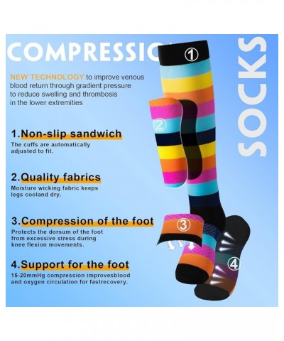 Compression Socks for Women & Men Circulation-6 Pairs 20-30mmhg Support Running Nurse Travel Compression Socks Multicolored 0...