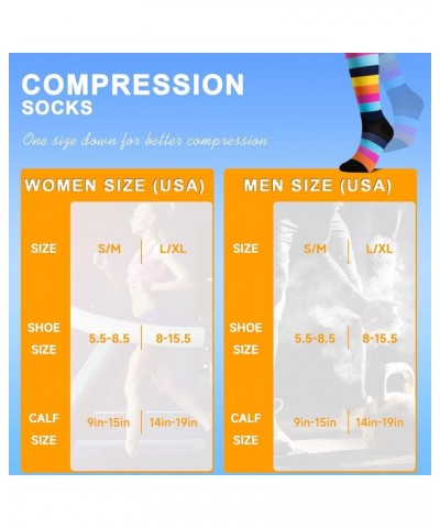 Compression Socks for Women & Men Circulation-6 Pairs 20-30mmhg Support Running Nurse Travel Compression Socks Multicolored 0...