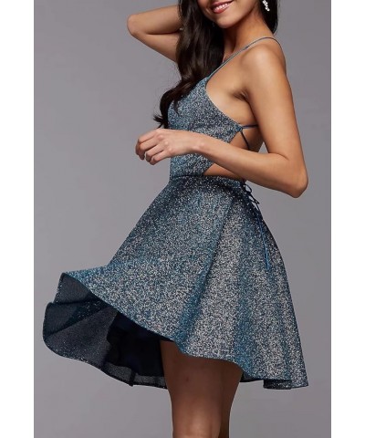 Sparkly Short Homecoming Dresses for Teens Backless Prom Gowns with Pockets Cocktail Dresses for Women Evening Party Black $2...