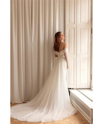 Women's Wedding Dresses for Bride 2024 Lace Appliqued Bridal Wedding Gowns CM002 Style H-white $42.30 Dresses