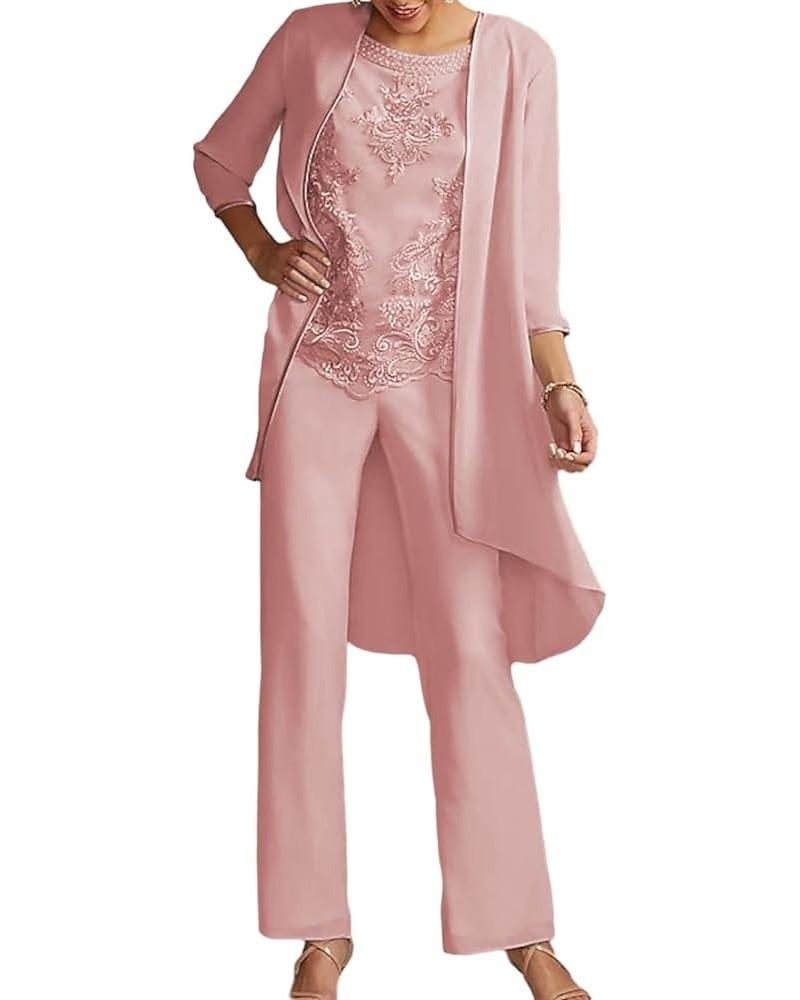 Jumpsuit/Pants Set Mother Dress Formal Wedding Guest Dresses Elegant Chiffon with Lace 2023 JS013 Blushing Pink $49.02 Dresses